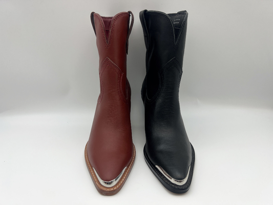 Bottes en cuir de la robe d'orteil en métal des femmes fermées de conception, bottines en cuir véritables de nappa doux, talon d'ABS avec l'outsole en caoutchouc
