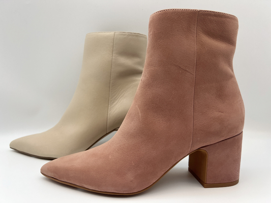 bottines aiguës de l'orteil des femmes avec la tirette en métal YKK, bottes en cuir véritables de robe de nappa doux