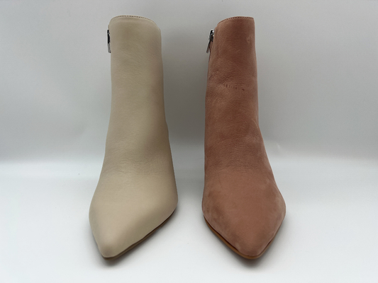 bottines aiguës de l'orteil des femmes avec la tirette en métal YKK, bottes en cuir véritables de robe de nappa doux