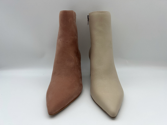 bottines aiguës de l'orteil des femmes avec la tirette en métal YKK, bottes en cuir véritables de robe de nappa doux