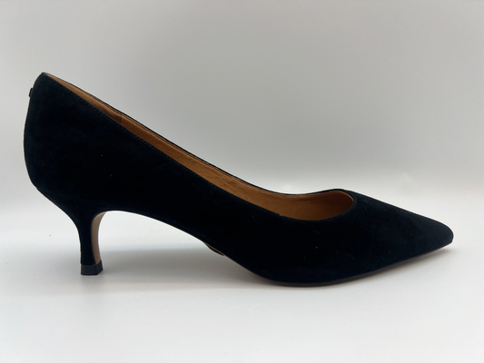 Cuir mou de suède de noir fermé de Toe Low Heel Dress Shoes des femmes confortables noires