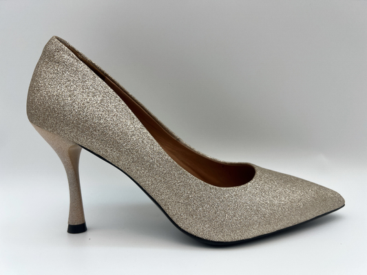 les chaussures des femmes de scintillement de lt or stylet de 3 pouces ont fermé Toe High Heel