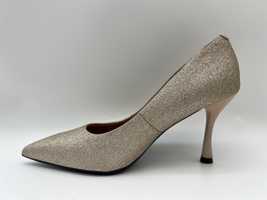 les chaussures des femmes de scintillement de lt or stylet de 3 pouces ont fermé Toe High Heel
