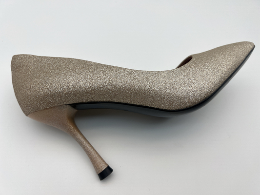 les chaussures des femmes de scintillement de lt or stylet de 3 pouces ont fermé Toe High Heel