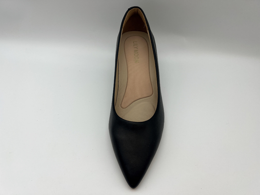 Nappa garnissent en cuir le tissu mou des chaussures élégantes des femmes de couleur que le bas talon a dirigé Toe Shoes
