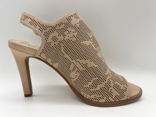 Brown/sandales ouvertes beiges de Toe Round Toe Stiletto Heel de chaussures de cuir de suède