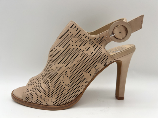 Brown/sandales ouvertes beiges de Toe Round Toe Stiletto Heel de chaussures de cuir de suède