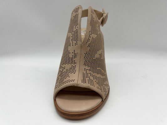 Brown/sandales ouvertes beiges de Toe Round Toe Stiletto Heel de chaussures de cuir de suède