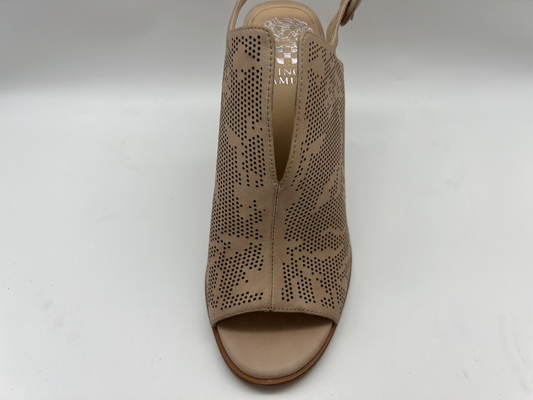 Brown/sandales ouvertes beiges de Toe Round Toe Stiletto Heel de chaussures de cuir de suède