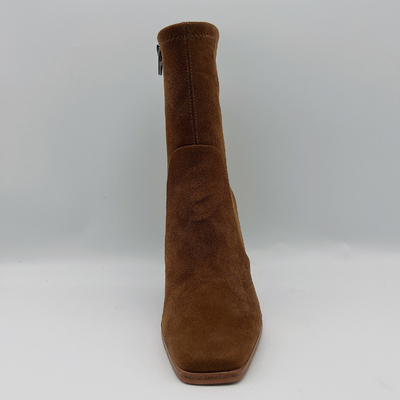 Les bottes en cuir de la robe des femmes de suède de vache ajustent Toe Lt Brown TPR Outsole avec le latex de Pusable