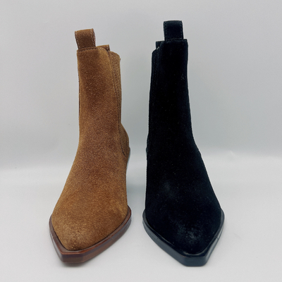 Les bottes en cuir de la robe des femmes portatives ont dirigé Toe Casual Shoes Unique