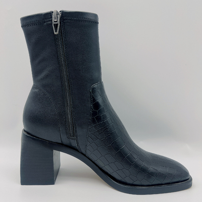 Talon aigu noir de Toe Ankle Boots Square Abs des femmes occasionnelles avec TPR Outsole