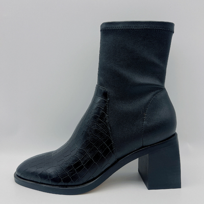 Talon aigu noir de Toe Ankle Boots Square Abs des femmes occasionnelles avec TPR Outsole
