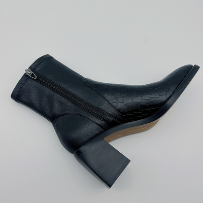 Talon aigu noir de Toe Ankle Boots Square Abs des femmes occasionnelles avec TPR Outsole