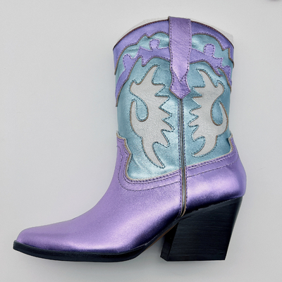 #6 - la robe en cuir des femmes #11 rejette le GV de Toe Ankle Boots dirigé par dames pourpres