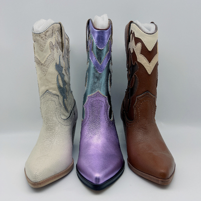#6 - la robe en cuir des femmes #11 rejette le GV de Toe Ankle Boots dirigé par dames pourpres