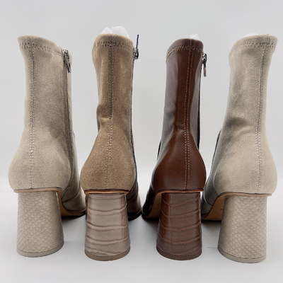 Outre des bottes en cuir Tan Waterproof Leather Ankle Boots molle de la robe de femmes blanches