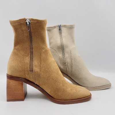 Bottes de la robe des femmes confortables/bureau Tan Suede Ankle Boots Womens