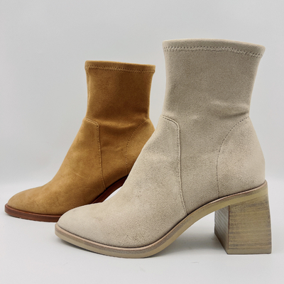 Bottes de la robe des femmes confortables/bureau Tan Suede Ankle Boots Womens