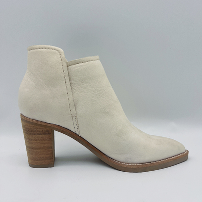 Les bottines en cuir véritables des femmes ont dirigé Toe Ankle Boots Chunky Heel