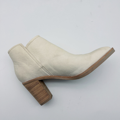 Les bottines en cuir véritables des femmes ont dirigé Toe Ankle Boots Chunky Heel