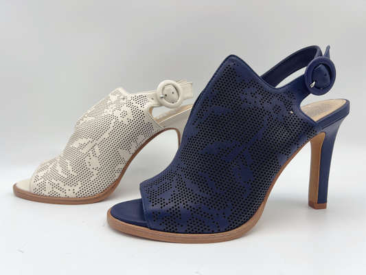 Marine en cuir véritable de sandales de dames/os Toe High Heel Sandals ouvert