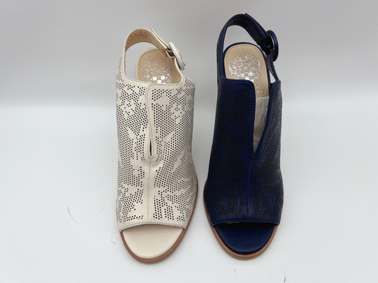 Marine en cuir véritable de sandales de dames/os Toe High Heel Sandals ouvert