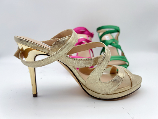 Sandales ouvertes de Toe Elastic Stiletto High Heel de sandales en cuir molles de dames de 3 pouces