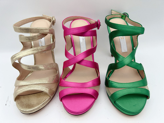 Sandales ouvertes de Toe Elastic Stiletto High Heel de sandales en cuir molles de dames de 3 pouces