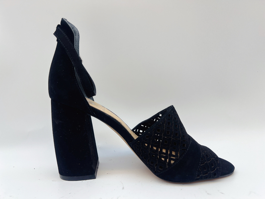 Les dames molles de Nubuck garnissent en cuir doucement les sandales #6-#11 noir avec le stimulant de filet de pêche