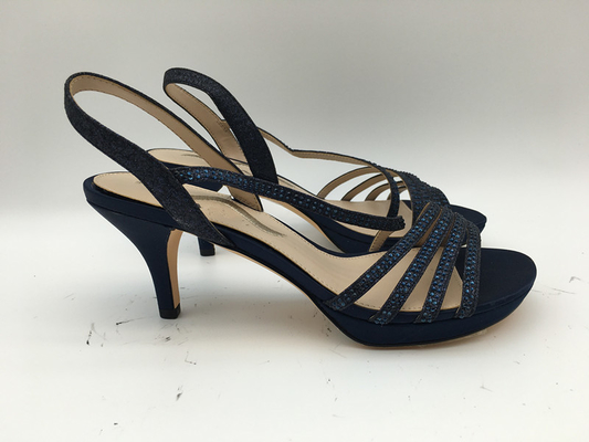 Talon en cuir mou Toe Sandals ouvert de la marine 3cm de sandales de dames occasionnelles bas
