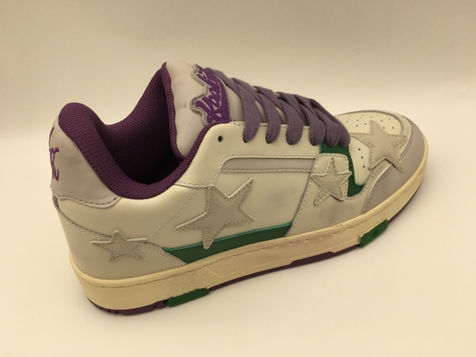 La vache molle beige garnissent en cuir le glissement supérieur ROHS de chaussures de tennis non a approuvé