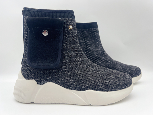 La marine résistante de chaussures de travail du glissement noir des femmes mélangent confortable