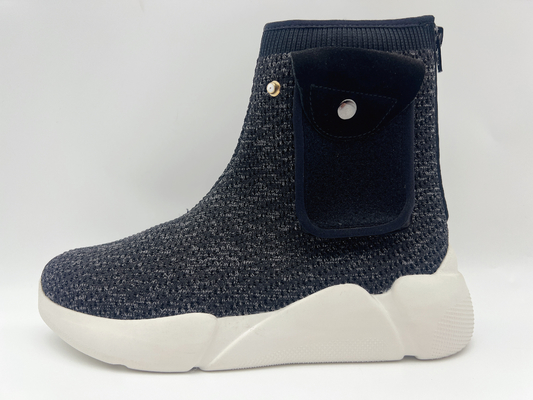 La marine résistante de chaussures de travail du glissement noir des femmes mélangent confortable