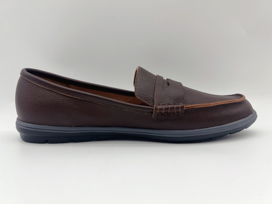 Chaussures de travail résistantes de glissement confortable doucement deux oisifs de Tone Leather Ladies Flat Leather