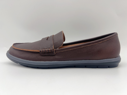 Chaussures de travail résistantes de glissement confortable doucement deux oisifs de Tone Leather Ladies Flat Leather