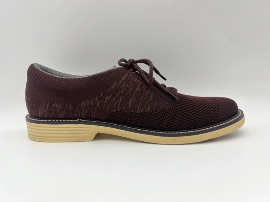 Le doux deux Tone Leather Lace Up Work chausse Brown des femmes avec une unité Outsole en caoutchouc