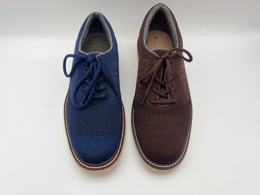 Le doux deux Tone Leather Lace Up Work chausse Brown des femmes avec une unité Outsole en caoutchouc