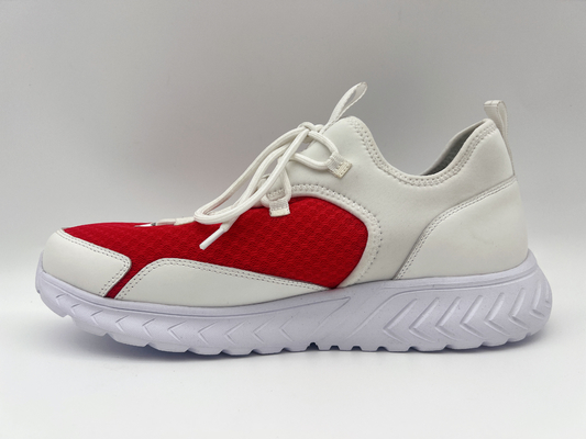 Les loisirs des femmes bleues rouges chaussent l'unité centrale molle de Nappa avec une unité Outsole en caoutchouc