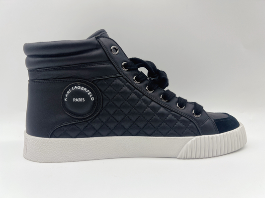 Dames supérieures en cuir véritables de chaussures de sports sportifs hautes noires avec la tirette en métal de Ykk