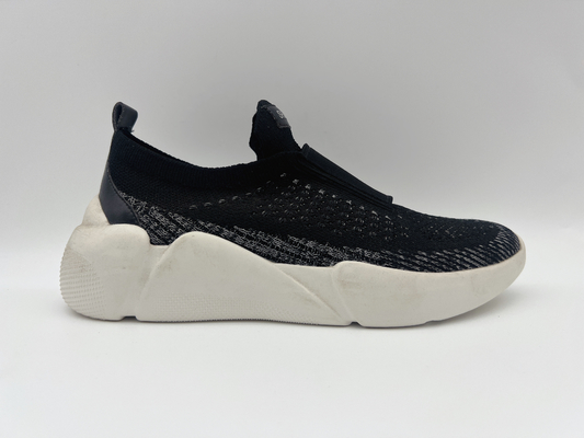 Empeigne élastique large de 5cm de travail de glissement de noir de marine des femmes résistantes de chaussures