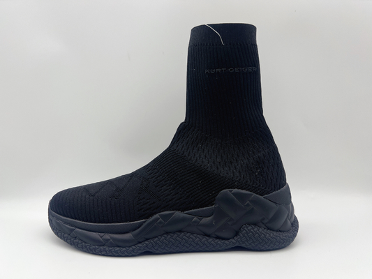 Le confort glissent non les chaussures plates, hautes chaussures supérieures en cuir noires durables
