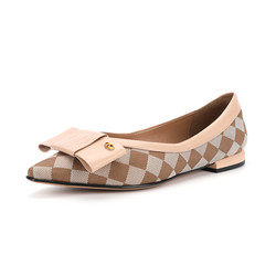 Modèle de plaid de chaussures en cuir plat doux et léger de femmes pour le bureau