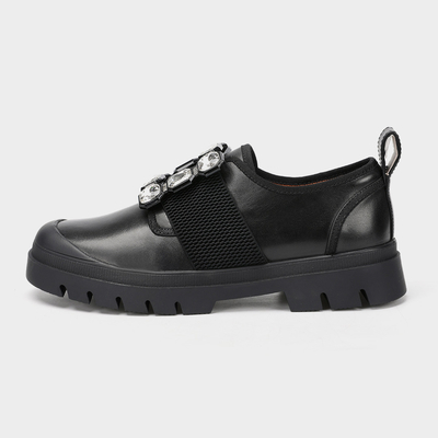 Appartement noir pour la chaussure de Madame de bureau de nouveaux styles de femmes, chaussure plate occasionnelle de Mary Jane