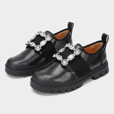 Appartement noir pour la chaussure de Madame de bureau de nouveaux styles de femmes, chaussure plate occasionnelle de Mary Jane