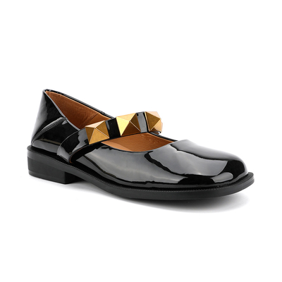 Non chaussures en cuir plates de femmes de glissement, belles chaussures de Mary Jane de femmes de dames