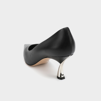 Chaussures habillées noires respirantes confortables à talons bas chaussures en cuir formelles à bout fermé pour femmes