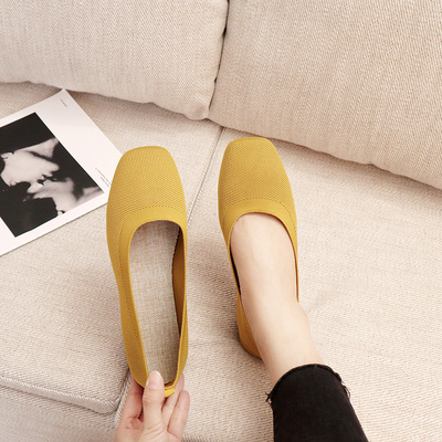 Tricoté rond Madame Flats Shoes des oisifs de toutes les femmes de match de tête à fond plat le journal
