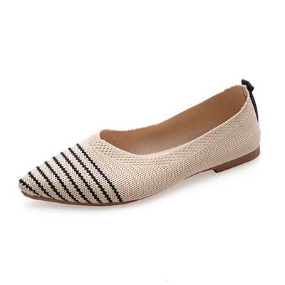 Tricoté aigu à fond plat le journal chaussures de Madame Shoes Women Flats des oisifs de toutes les femmes de match