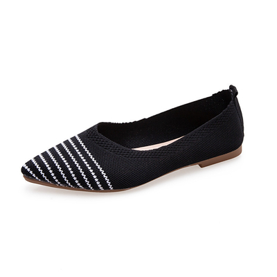 Tricoté aigu à fond plat le journal chaussures de Madame Shoes Women Flats des oisifs de toutes les femmes de match